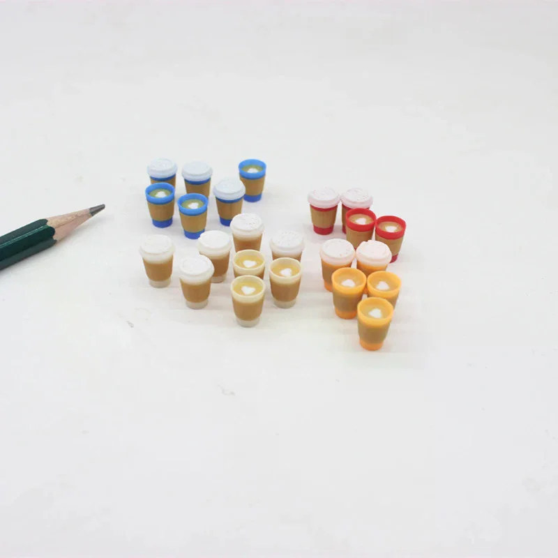 4 قطعة 1/12 دمية مصغرة عقد لاتيه فنجان القهوة المشروبات الصغيرة نموذج ل بيت الدمية اكسسوارات الديكور التظاهر اللعب اللعب هدية #4