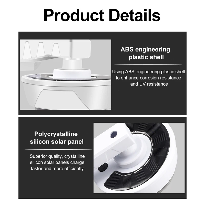 PHONEPACE Dummy Solar Security Camera - Outdoor Waterproof Fake CCTV with LED Light for Home Safety