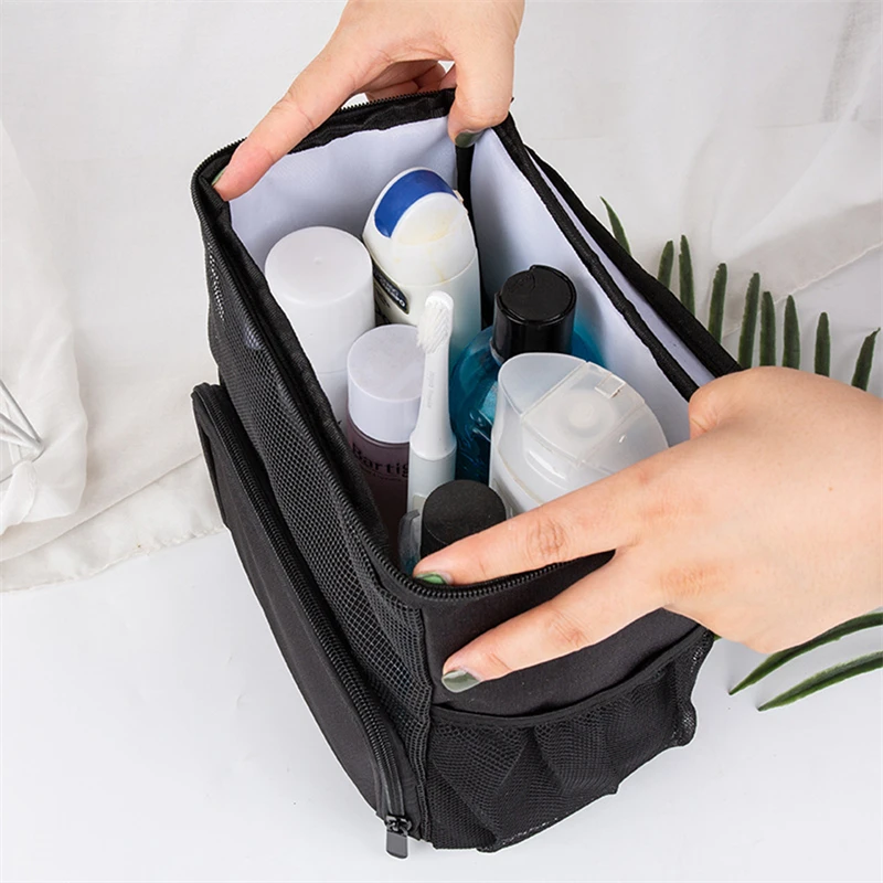 Hanging Toiletry Bag With Metal Hooks Large Capacity Toiletry Bag Wall Mounted Portable Shower Organizer For Travel Storage Bag