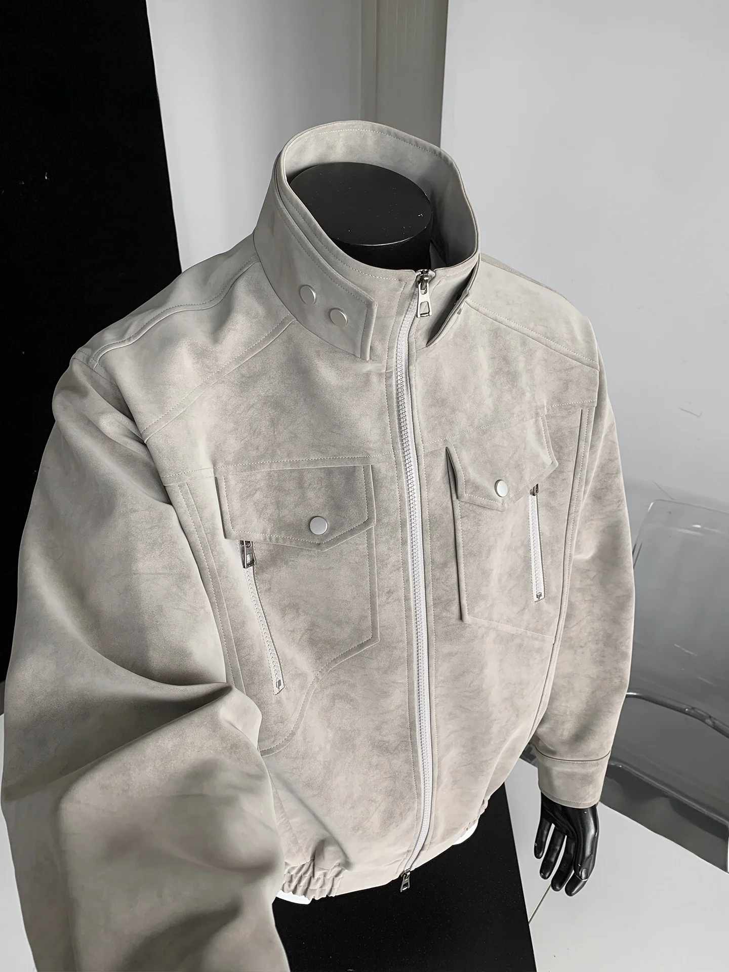 

Мужская куртка в стиле американского стритстайла с эффектом тай-дай, из искусственной кожи, для мотоциклистов, осенне-зимняя, модная верхняя одежда