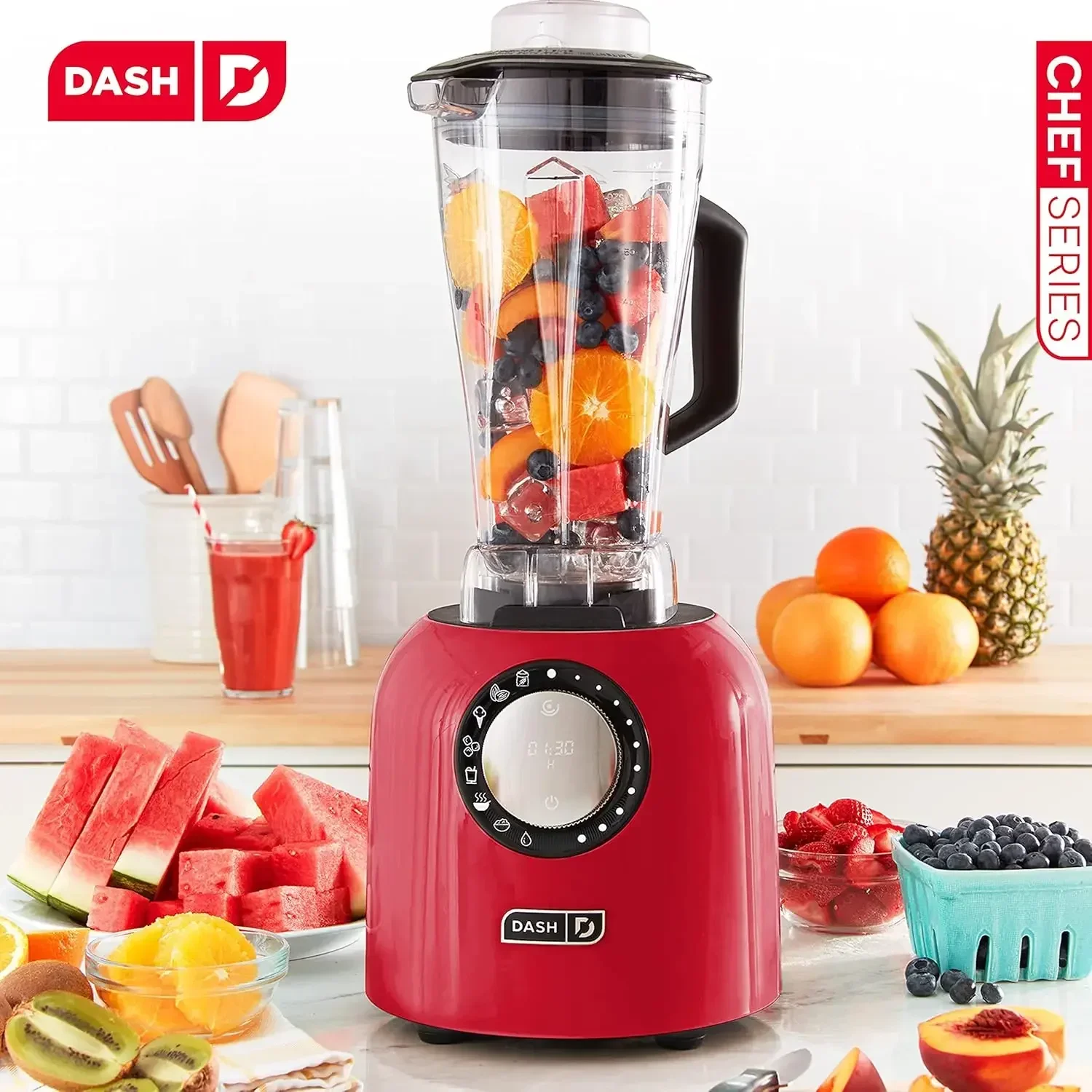 Cyfrowy blender nablowy 64 uncji z serii Chef Deluxe, z ostrzami ze stali nierdzewnej, dzbanek do mieszania Tritan, Tablet Stan