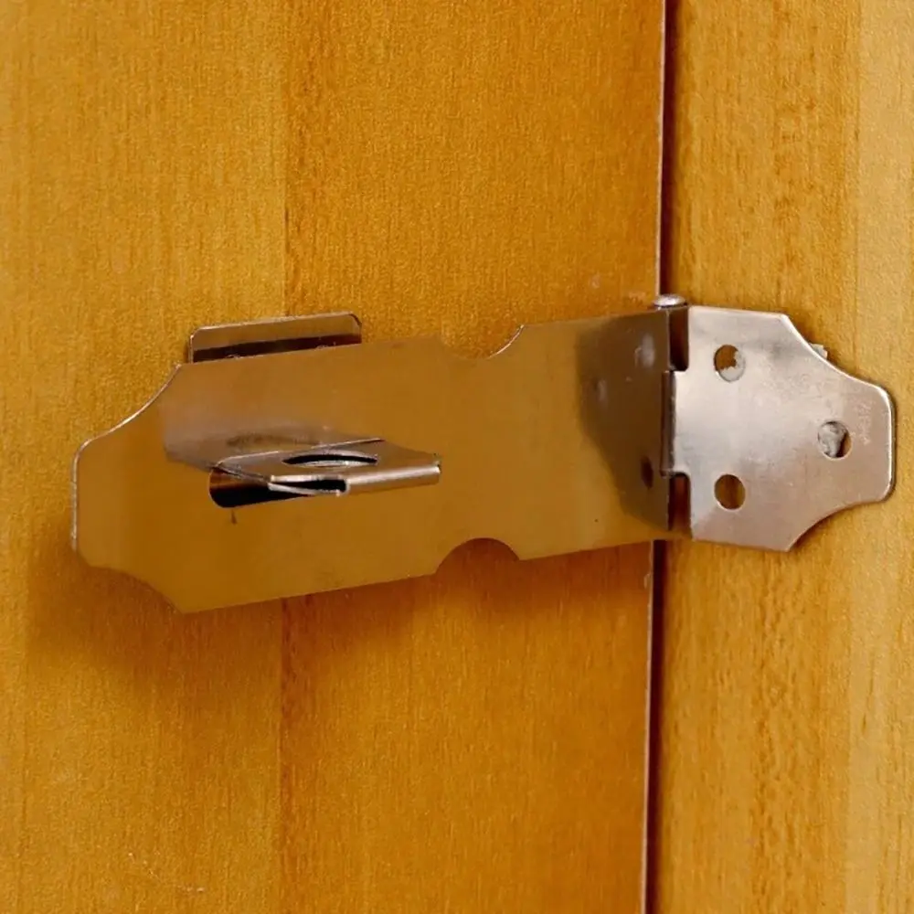 1Pcs Durable Padlock Clasp Door Lock Hasp Staple Anti Theft Window Staple Buckle Hardware Stainless Steel Shed Latch