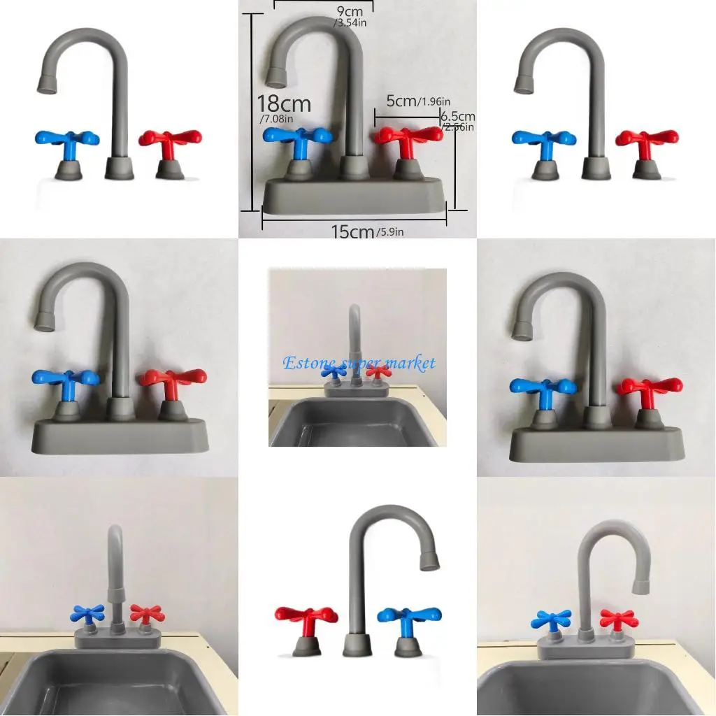 090B Trẻ Giả Vờ Chơi Vòi Bồn Rửa Chén Phụ Kiện Giáo Dục Vai Trò Chơi Hoạt Động Đồ Chơi