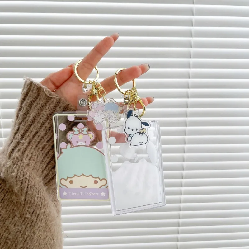 Sanrio Kuromi sleutelhanger anime cartoon paar tas hanger sleutelhanger mannen vrouwen sleutelhanger accessoires student bus ID deur kaart geval