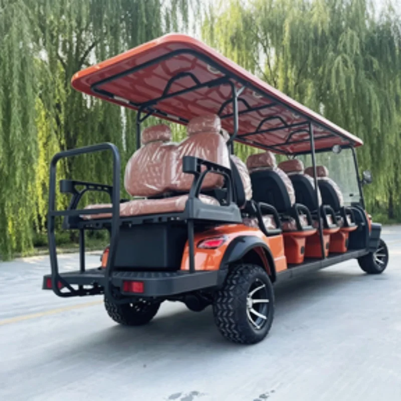 Upgraded Off-Road Electric Golf Cart 10 Seats All Terrain Golf Buggy Lithium Battery Bumper With Off-Road Tires Upholstered Seat