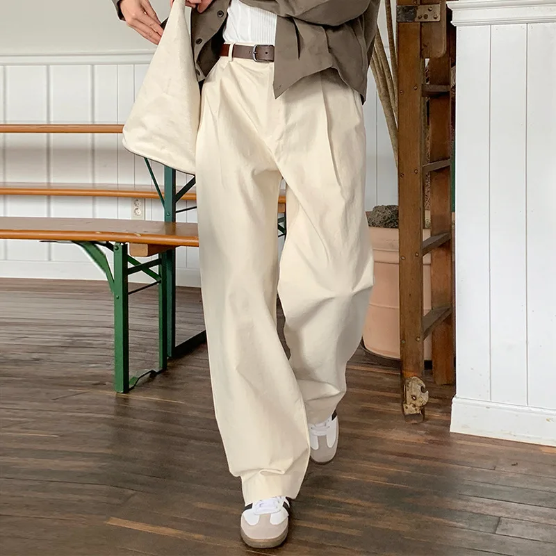 

Straight Casual Pants Men's 2026 Summer Thin Simple Versatile Drape Wide Legs Mopping Long Pants Cotton