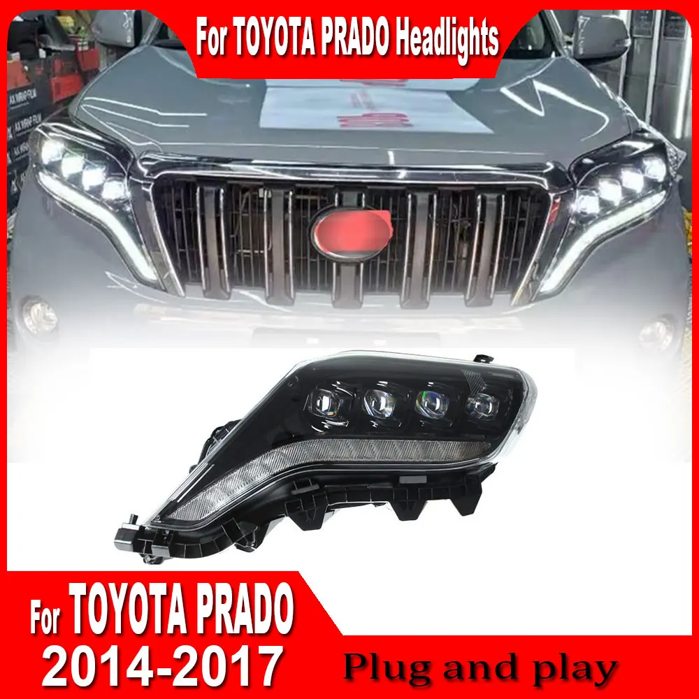 

Car Headlights For Toyota Prado 2014 2015 2016 2017 LED Headlamp Assembly Upgrade High Configure Projector Lens Accessories