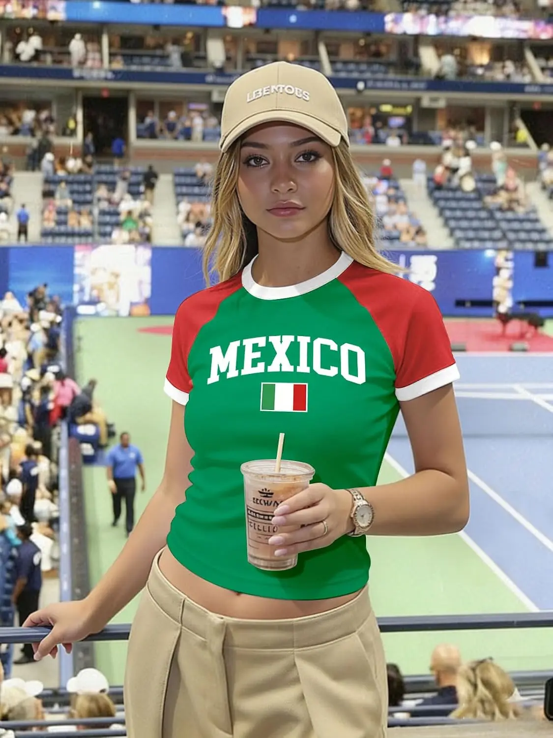 Baby Tee Women USA Mexico Brazil Crop Top Country Flag Y2k Tshirt Jersey Vintage Summer Going Out Tops view 2