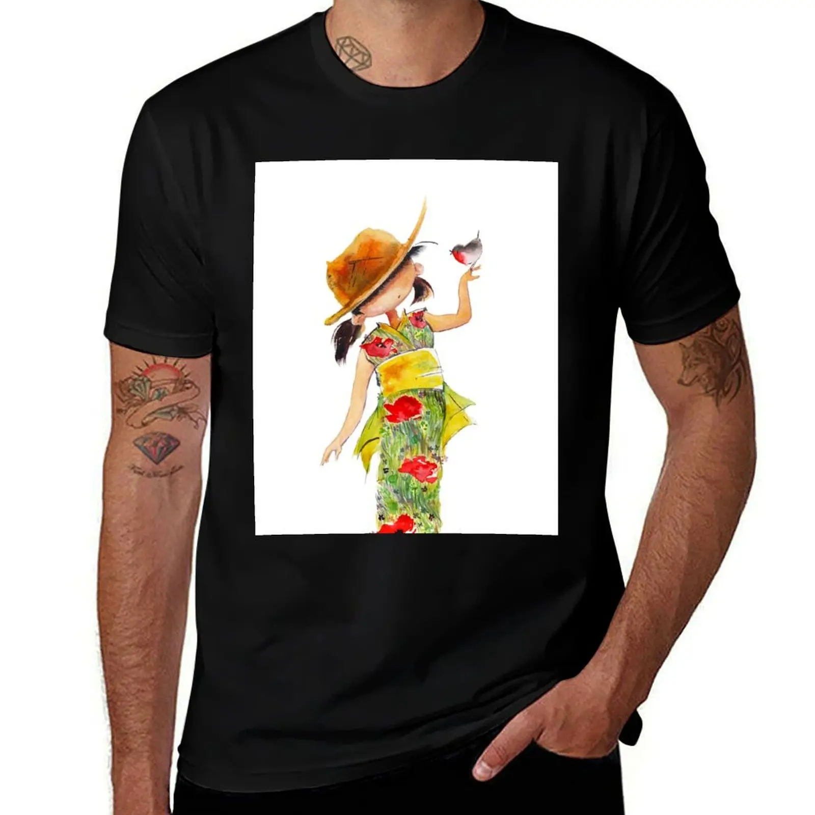 Japanese robin T-Shirt aesthetic clothes sublime summer tops t shirts for men graphic