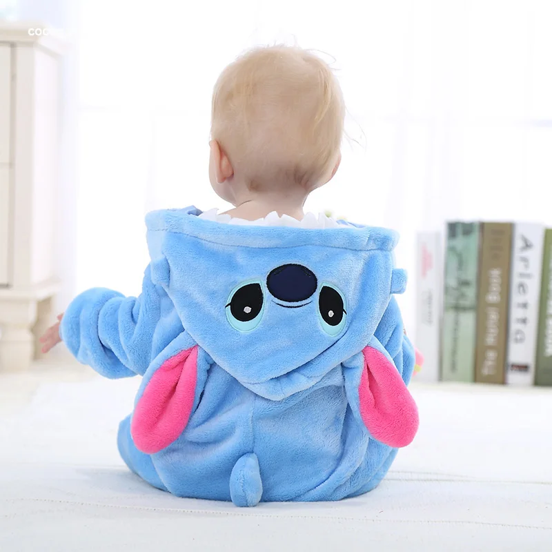 Blue Anime Baby Romper Boy Girl Pajama Newborn Bebe Clothes Cute Bodysuits Flannel Warm One-piece Winter Halloween Outfit