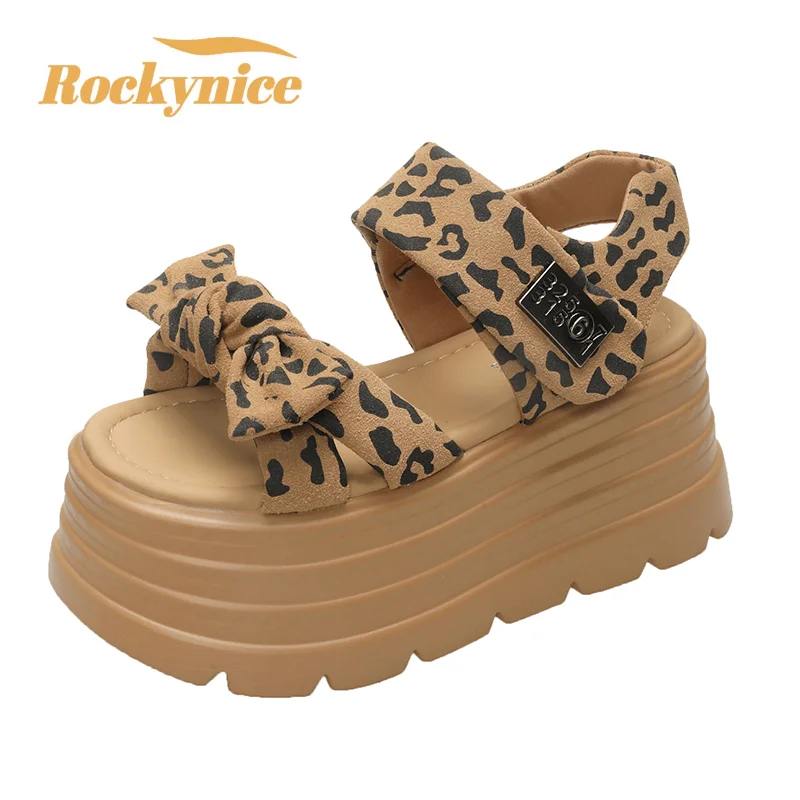 Women 2026 Leisure Chunky Platform Sandals Peep Toe High Heels Gladiator Goth Slippers Woman 8CM Heels Trendy Summer Beach Shoes