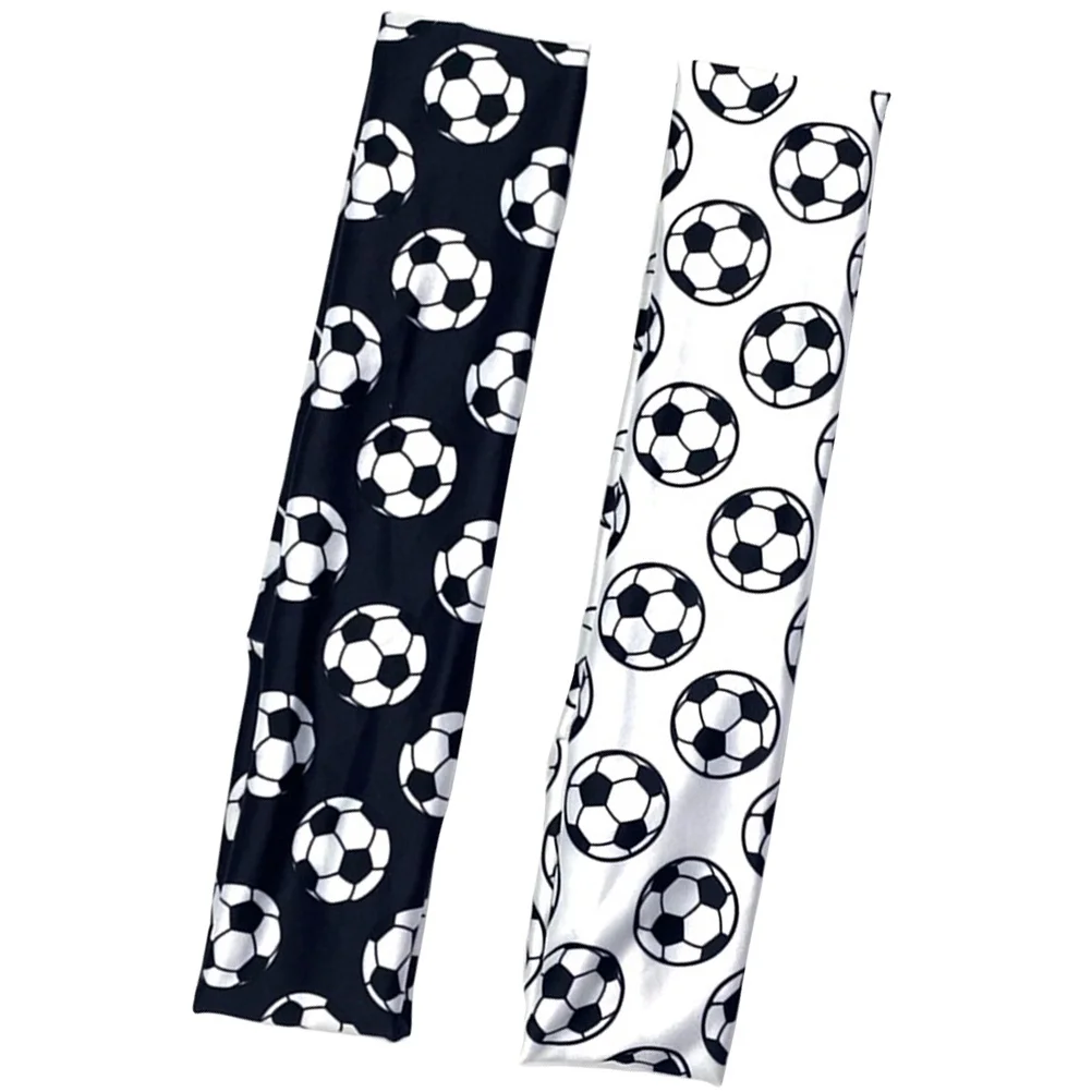 

2Pcs Soccer Pattern Headbands Sports Sweat Bands Comfortable Elastic Hair Bands for Running Yoga Fitness Training