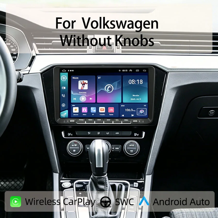 9“Android Car Radio For Volkswagen Without Knobs CarPlay Android Auto GPS Nav Bluetooth Steering Control