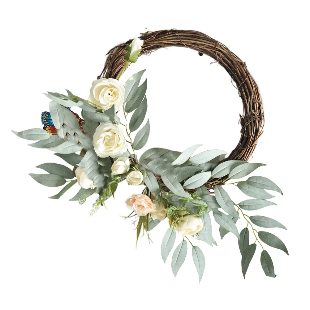 Store Decoration Simulation Garland Front Door Flower Hanging Wooden Wedding Natural Feeling