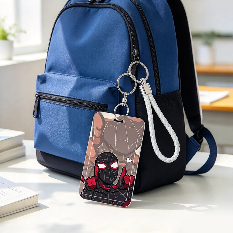 Marvel's Spider-Man acg pendant,backpack charm,card holder for student campus cards, meal cards, access bus ID badges