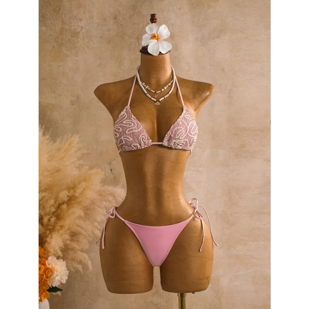 Sexy Bikini mit Rock, Neckholder-Bikini, Damen-Badeanzug, dreiteiliges Bikini-Set, Badebekleidung, Badeanzug, Schwimmbekleidung V8499 – Detail 15