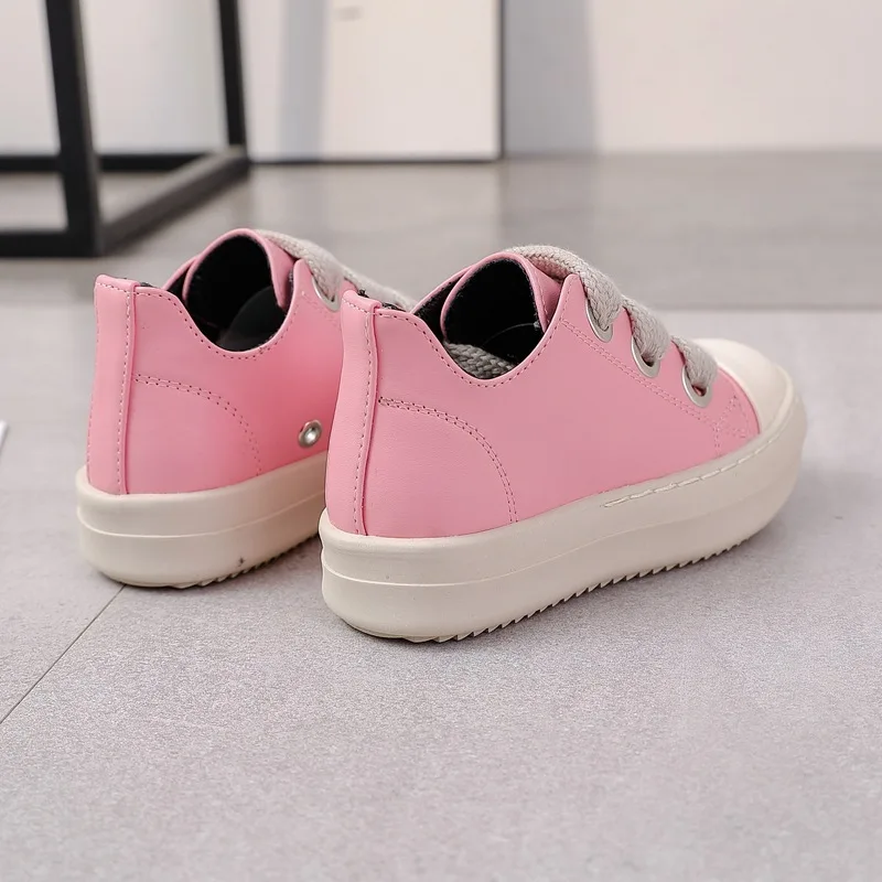 Sneakers per bambini ragazze ragazzi scarpe per bambini Owen Leather Jumbo Lace Up Slip On Casual Spring Streetwear stivali neri rosa rossi