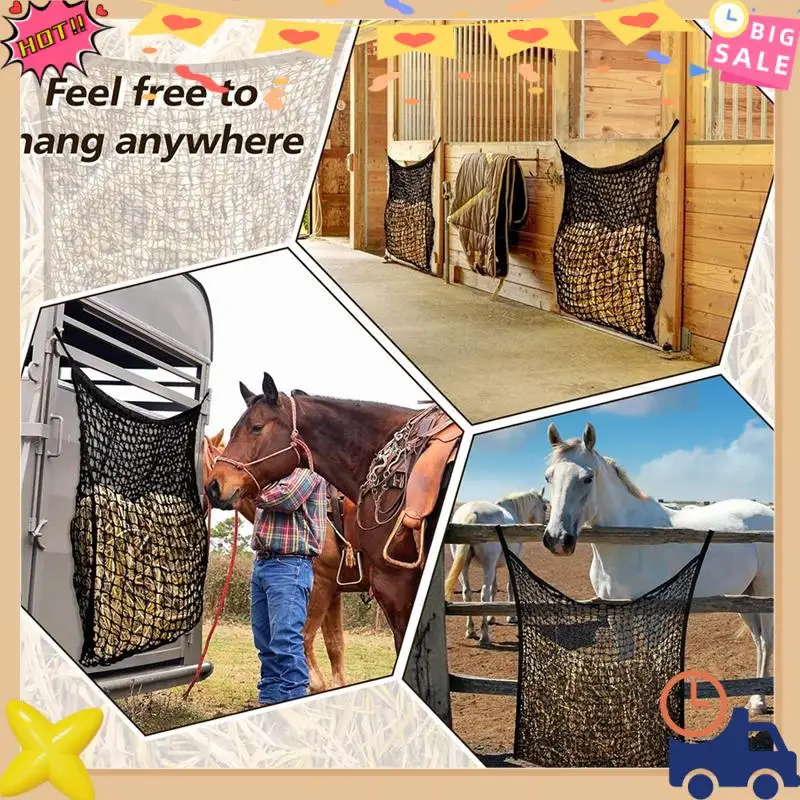 

Premium Hay Feeder Hay Bag Horse Hay Net Horse Hay Net Horse Hay Bag For Horse Goat Horse Feeding Supplies,2Pcs White