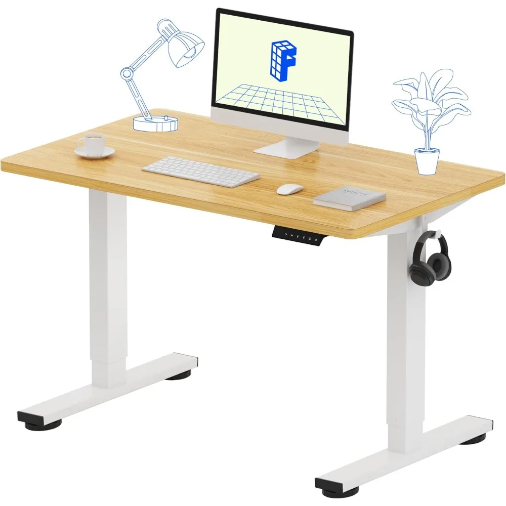 

EN1 One-Piece Standing Desk 40 x 24 Inches Height Adjustable Desk Electric Sit Stand Up Desk Home Office Desks Computer Worksta