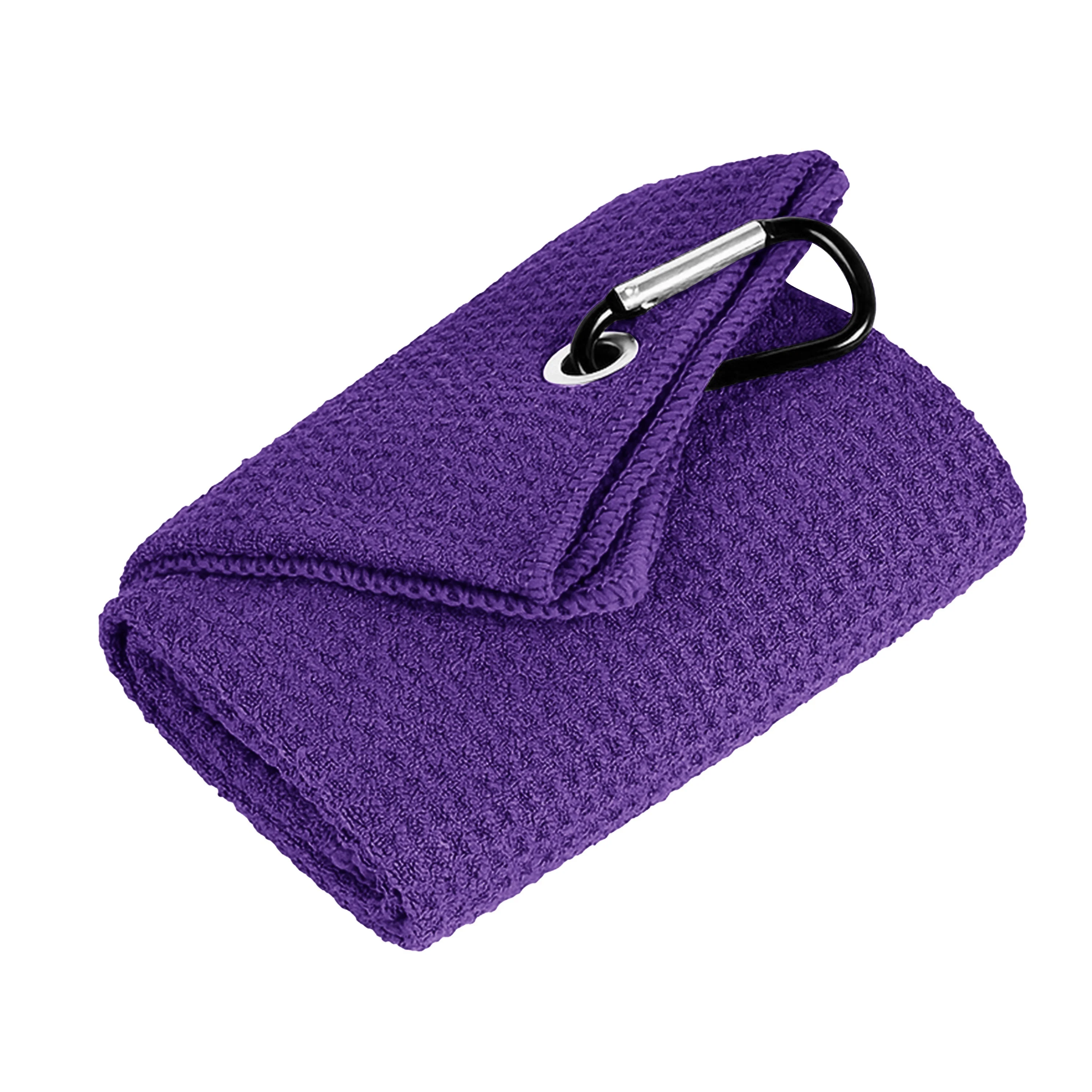 1 Stück Golfhandtuch für Taschen mit Clip und Mikrofaser-Waffelmuster, Schwarz (30 x 50 cm/11,8 x 19,6 Zoll), super saugfähig – Detail 6