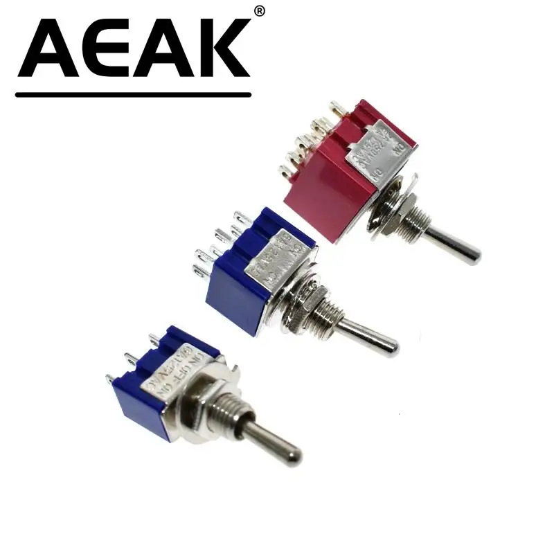 On Off-On Interruptor de Trava Mini, 3 6 9 Pin, 6A, 3A, MTS-103, MTS-203, MTS-303,