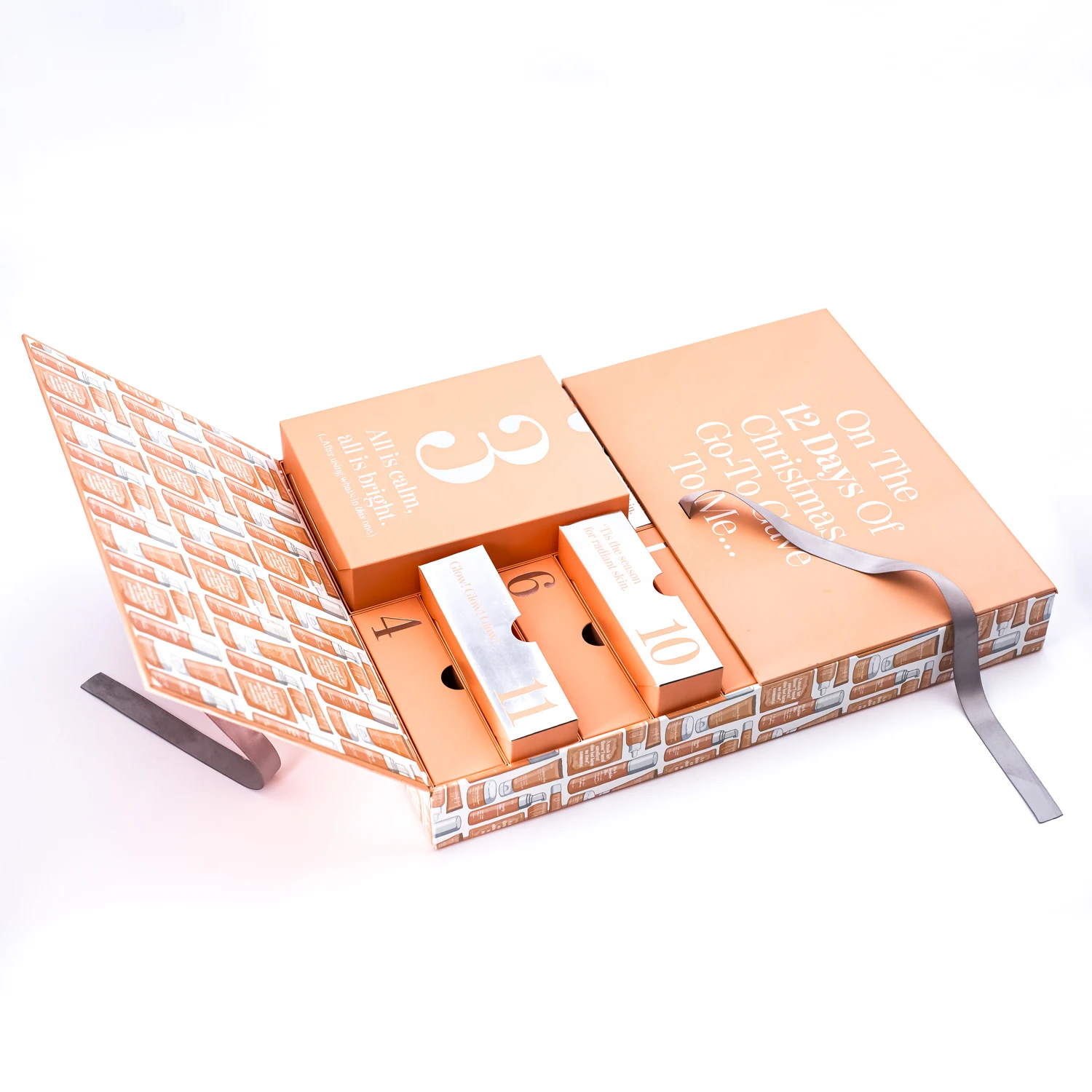 2025.custom Luxury Blind Mystery Christmas Countdown Custom Cardboard Advent Calendar Packaging Drawers Gift Box - Image 4