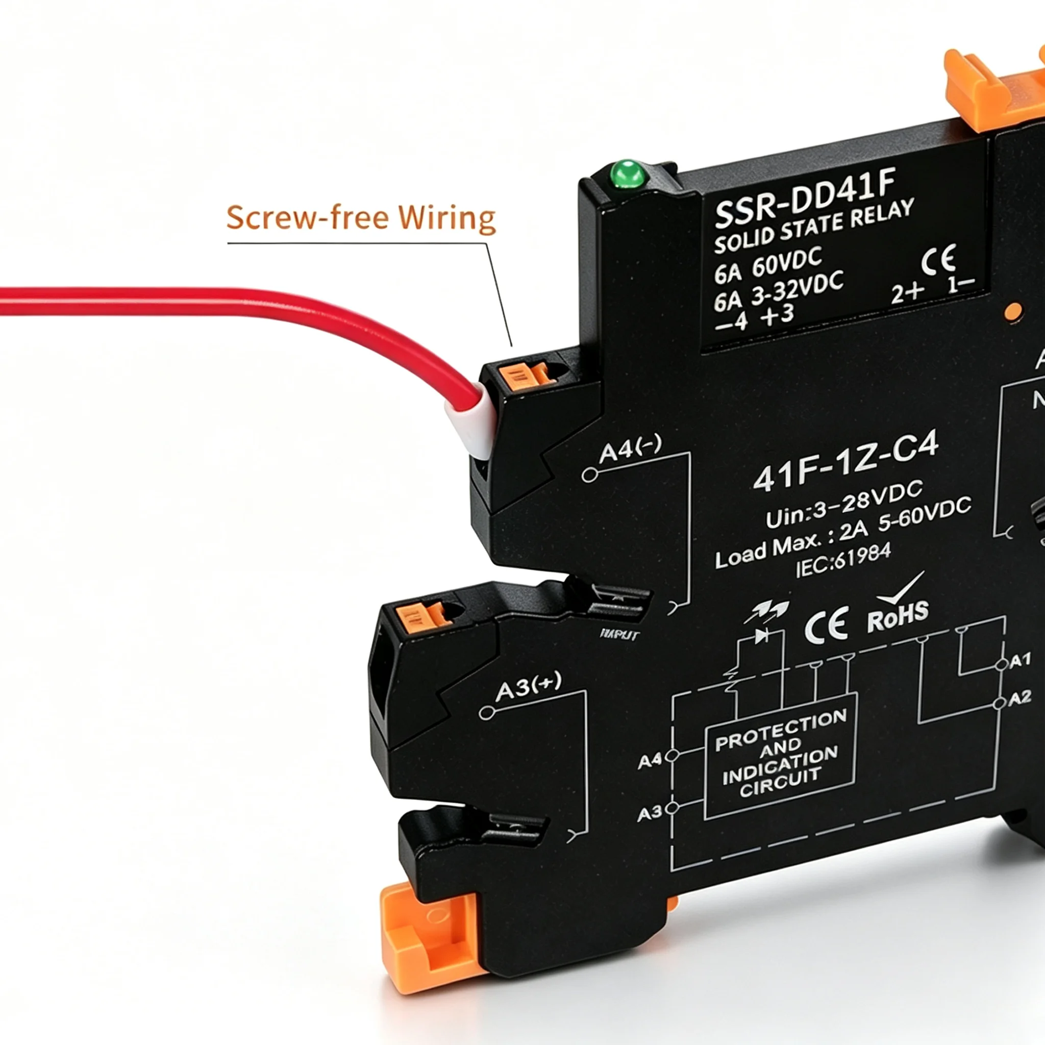 DC Control AC Slim Interface Solid State Relay Module DIN SSR Slim Relay DC Control DC 41F-1Z-C2 C4 SSR Relay DIN Rail