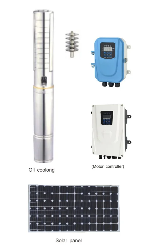 대유량 고양정 4JSC 48V 550W DC 48M 헤드 스테인리스 스틸 농업용 태양광 워터 펌프 기계