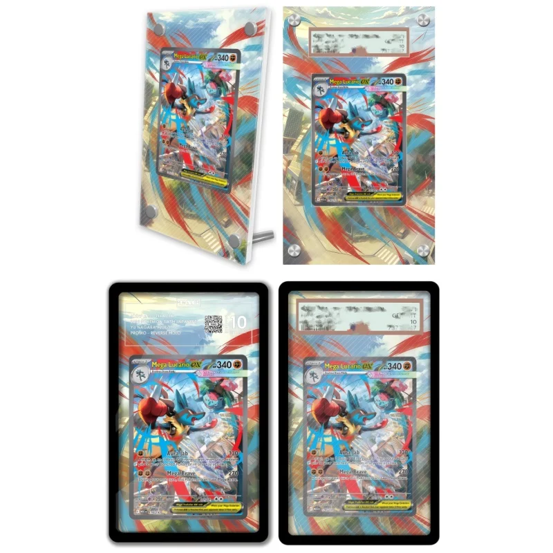 display-de-arte-anime-para-pokemon-scarlet-violet-lucario-estojo-protetor-de-acrilico-para-arte-de-jogo-anime-chaveiro-brinquedo-de-nivel-de-avaliacao