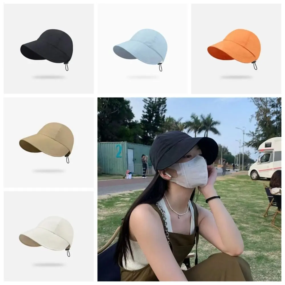 Sunscreen Sun Protection Cap UV Protection Solid Color Fisherman Sunshade Hat Breathable Large Foldable Wide Brim Sun Hat Summer