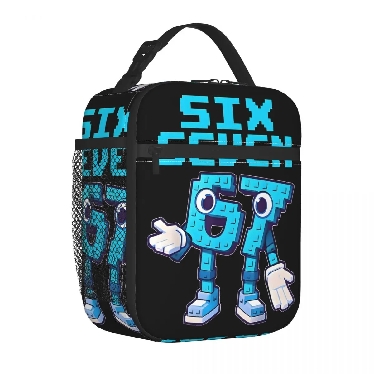 Custom Brainrot Six Seven Italian Insulated Lunch Bag for Women Portable 67 Gaming Meme Thermal Cooler Bento Box School view 3