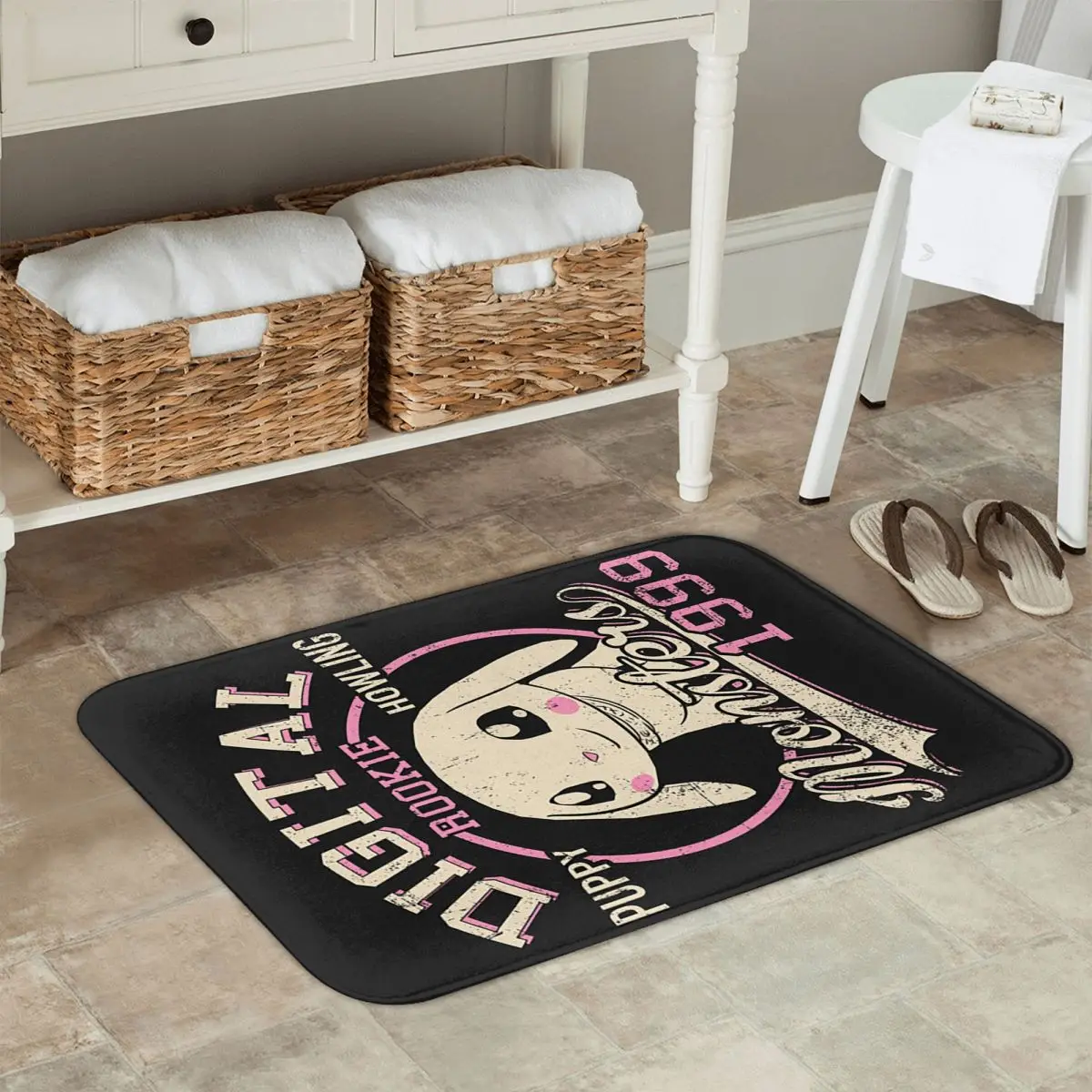 Cartoon D-Digimon-S Puppy Howling Anti-slip Doormat Floor Mat Dust-proo Carpet Rug for Kitchen Entrance Home Bedroom Footpad Mat