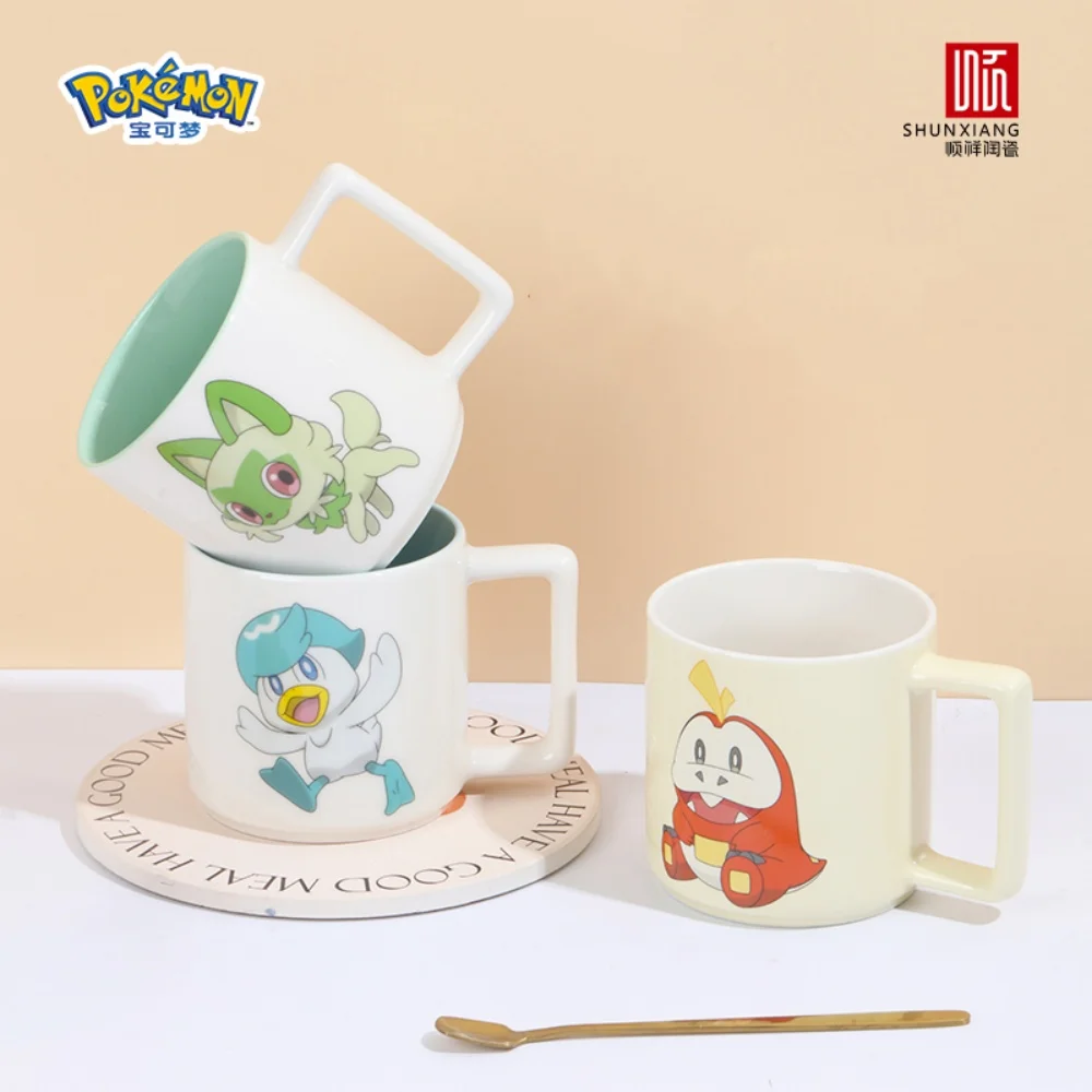 SHUNXIANG Pokémon Licensed Ceramic Mug Cartoon Children's Creative Water Cups Coffee Milk Cup Kawaii Drinkware Kitchen
