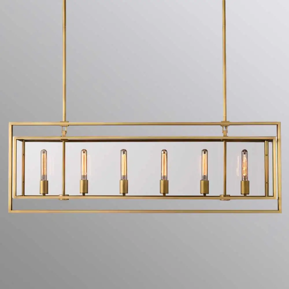 

Винтажная американская латунная черная хромированная античная бронзовая люстра E14, подвесной светильник для столовой, гостиной, подвесной светильник