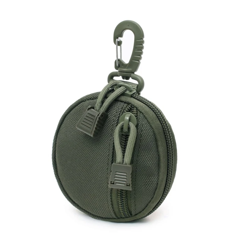 Military Key Pouch Tactical Molle Utility Functional Bag Round Waterproof Solid Color Coin Purse Camping Hiking Bag