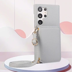 Crossbody Cards Bag Leather Wallet Case For Samsung Galaxy S25 S24 Ultra S22 Plus S23 FE A15 A55 A35 A54 A14 A34 Lanyard Cover