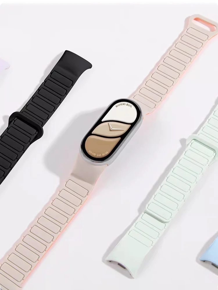Magnetic Band for mi band 11 10 9 8 smartwatch replacement wristband belt silicone bracelet correa for Xiaomi miband 10 Straps
