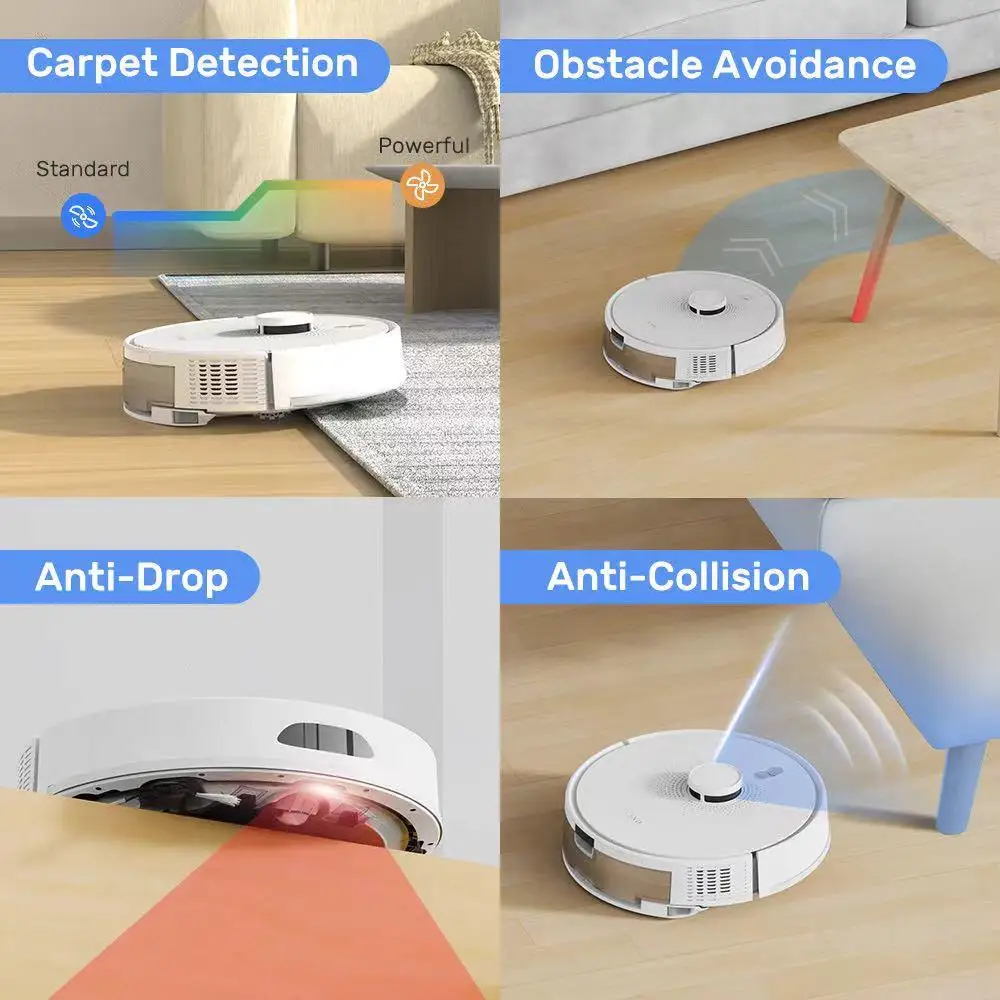 BOCO High Quality Intelligent Sweeping Robot Home Office Automatic Charging Multifunctional Base Wet & Dry Mopping Function