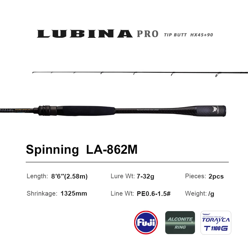 PURELURE 新しい LUBINA プロスピニングロッド低音高カーボン遠投釣竿