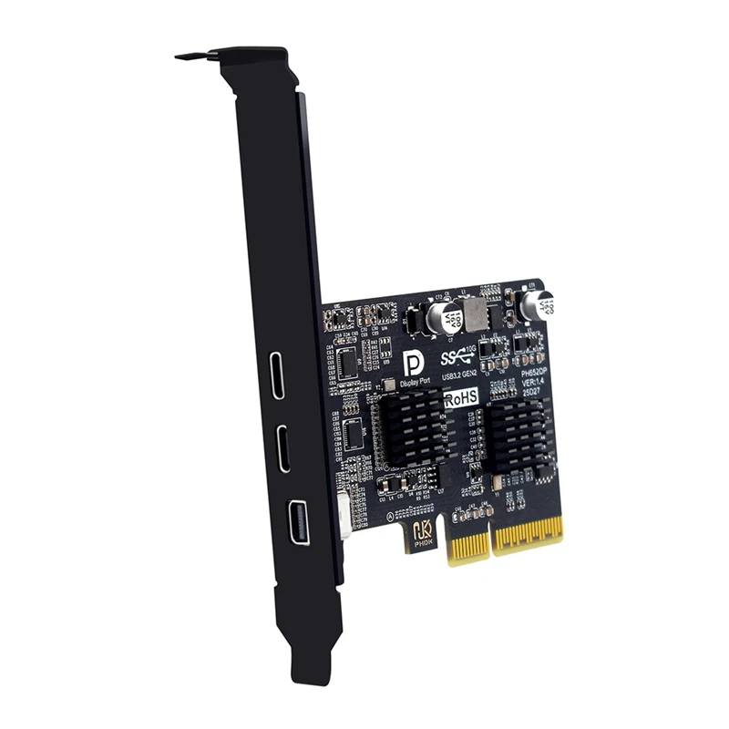USB-C PCIE Card Type C PCI-Express to USB 3.2 10Gbps+DP1.4 PCI Express Expansion Card to USB3.2 Gen2 for Win/Linux