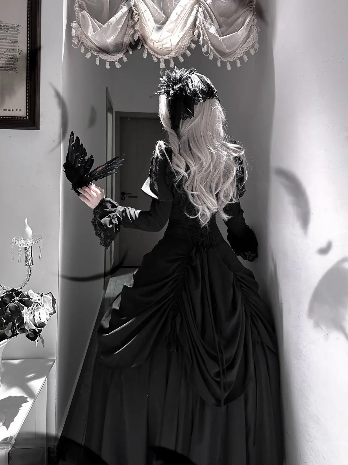 MAGOGO Dark Gothic Lolita Halloween Cosplay Princess Costume Fishbone Girdle Long Skirt Women Vintage Victorian Black Y2k Blouse