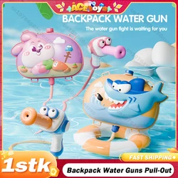 Backpack Water Guns Pull-Out Spray Outdoor Beach Battle Swimming Pool Party Spray Water Gun Cartoon Animals Beach Gift for kids