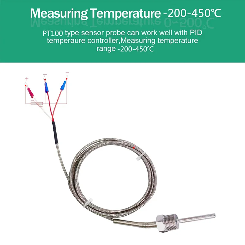 800°C Degree High Temperature Sensor Thread NPT 1/2  Stainless Steel Probe K Type PT100 Thermocouple Tube Temperature Controller