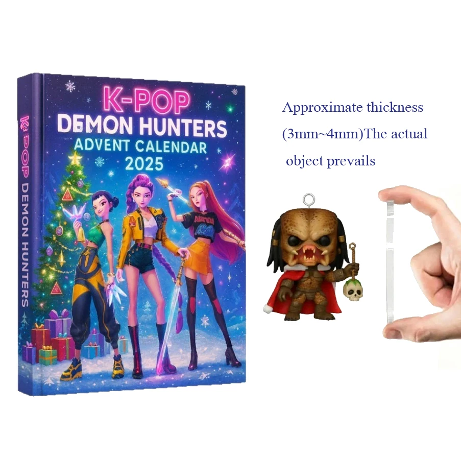 2025 حار في المخزون العد التنازلي التقويمات Kpop شيطان الصيادين تقويم القدوم نموذج دمية جمع مكتب الديكور هدايا عيد الميلاد