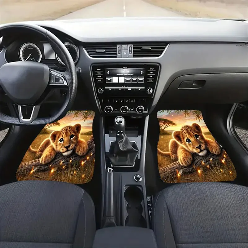 4pcs Flame Wargod Car Floor Mat Set, Anti-slip Mat, Crystal Velvet Material, Interior Decoration, Easy To Clean, Keep Tidy, Perf