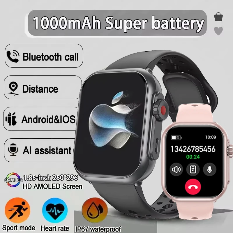 Watch Ultra 2 SE 1000mAh AMOLED 100+Sport Heart Rate Bluetooth Call GPS Tracker Waterproof Smartwatch Men Women For iOS Android
