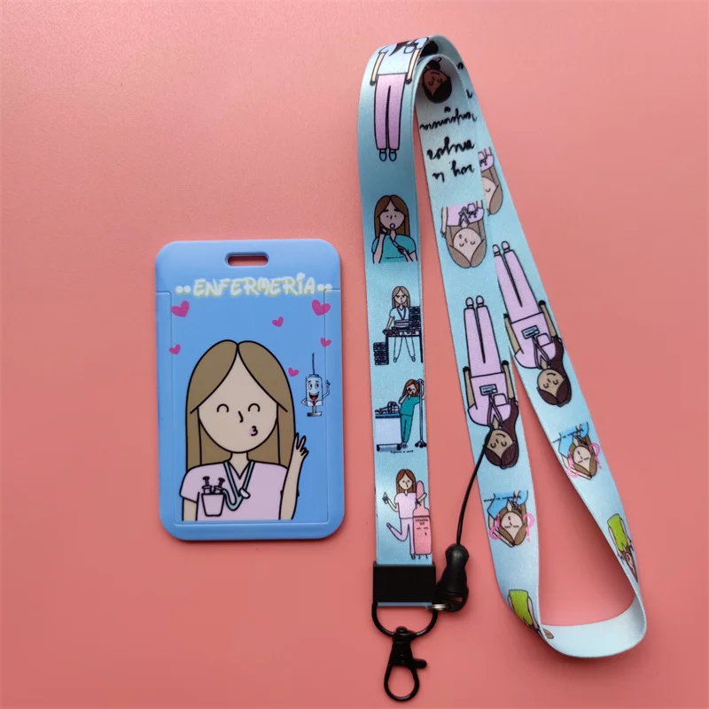 Arzt, Krankenschwester, Damen-Lanyards, Ausweishalter, Krankenhaus-Ausweishalter, zum Aufhängen, Seil, Lanyard, amüsantes Kartenetui, Mädchen, einziehbarer Clip – Detail 16