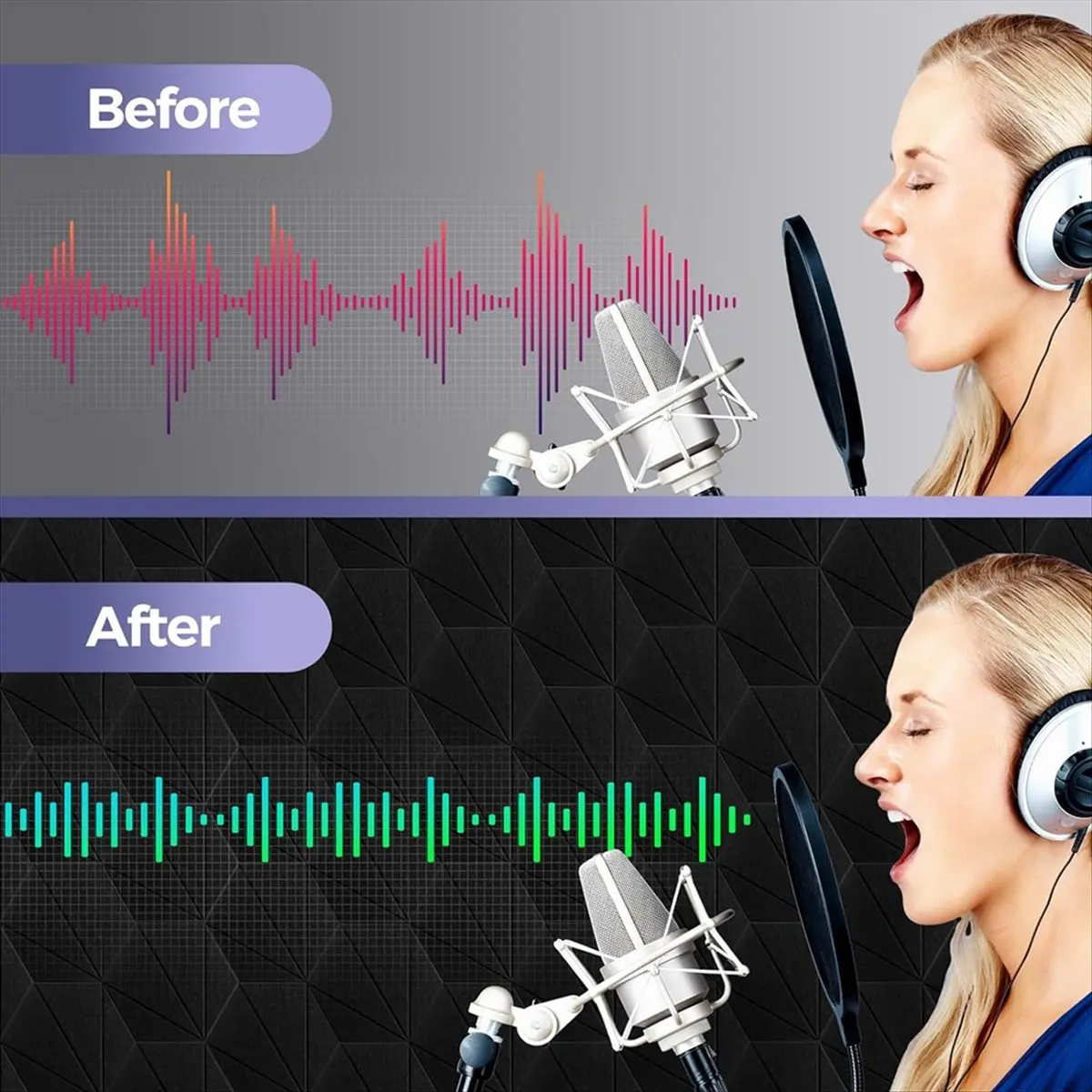 

ABJV 12 Pack Acoustic Foam Panels 12x10x6x0.4 Inch,Self Adhesive Sound Proof Foam Wall Panels,for Acoustic Treatment Black