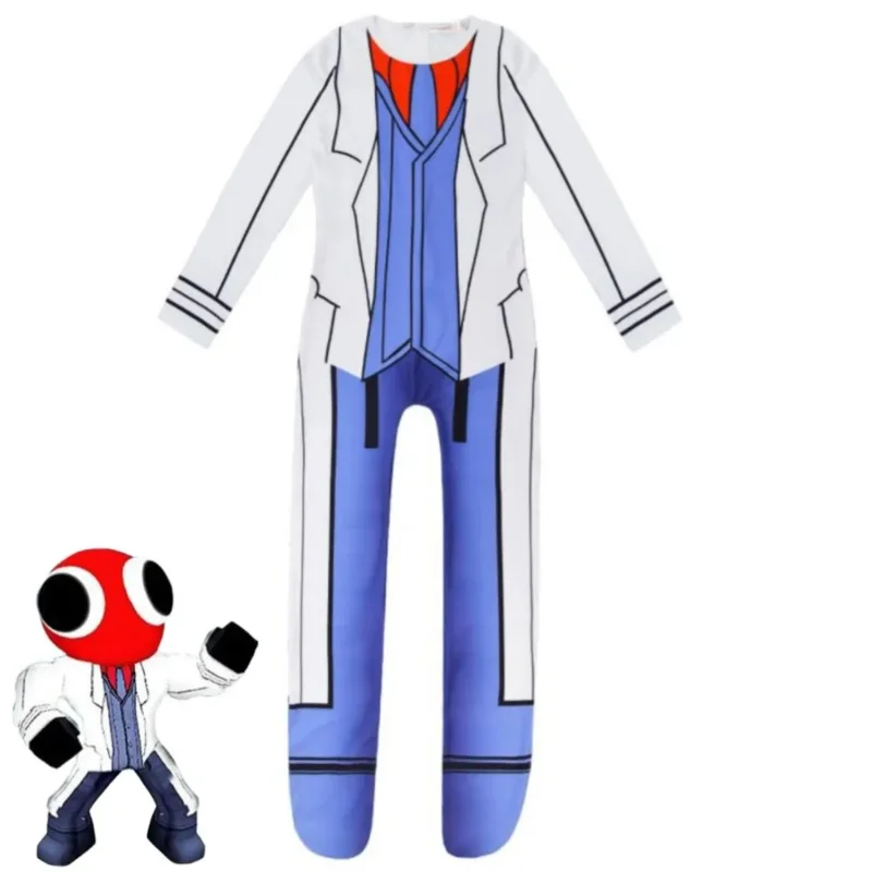 ss13 لعبة قوس قزح أصدقاء الرجل الأحمر تأثيري حلي أنيمي بذلة الممثل القبعات الطفل الزي هالوين كرنفال حفلة ارتداءها S