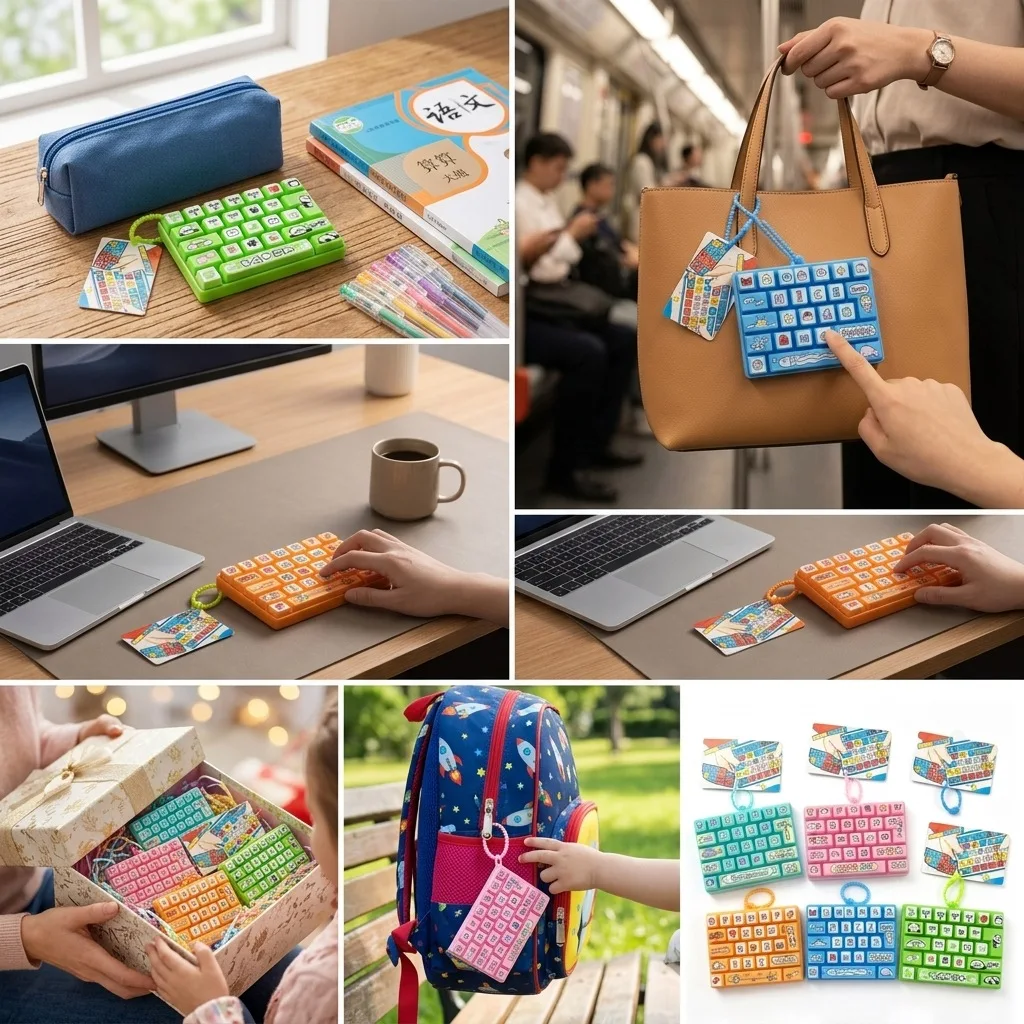 Creative Animal Panda Pattern Decompression Keychain 26 Keys Keyboard Pendant Stress Relief Toy Gift For Kids Adults